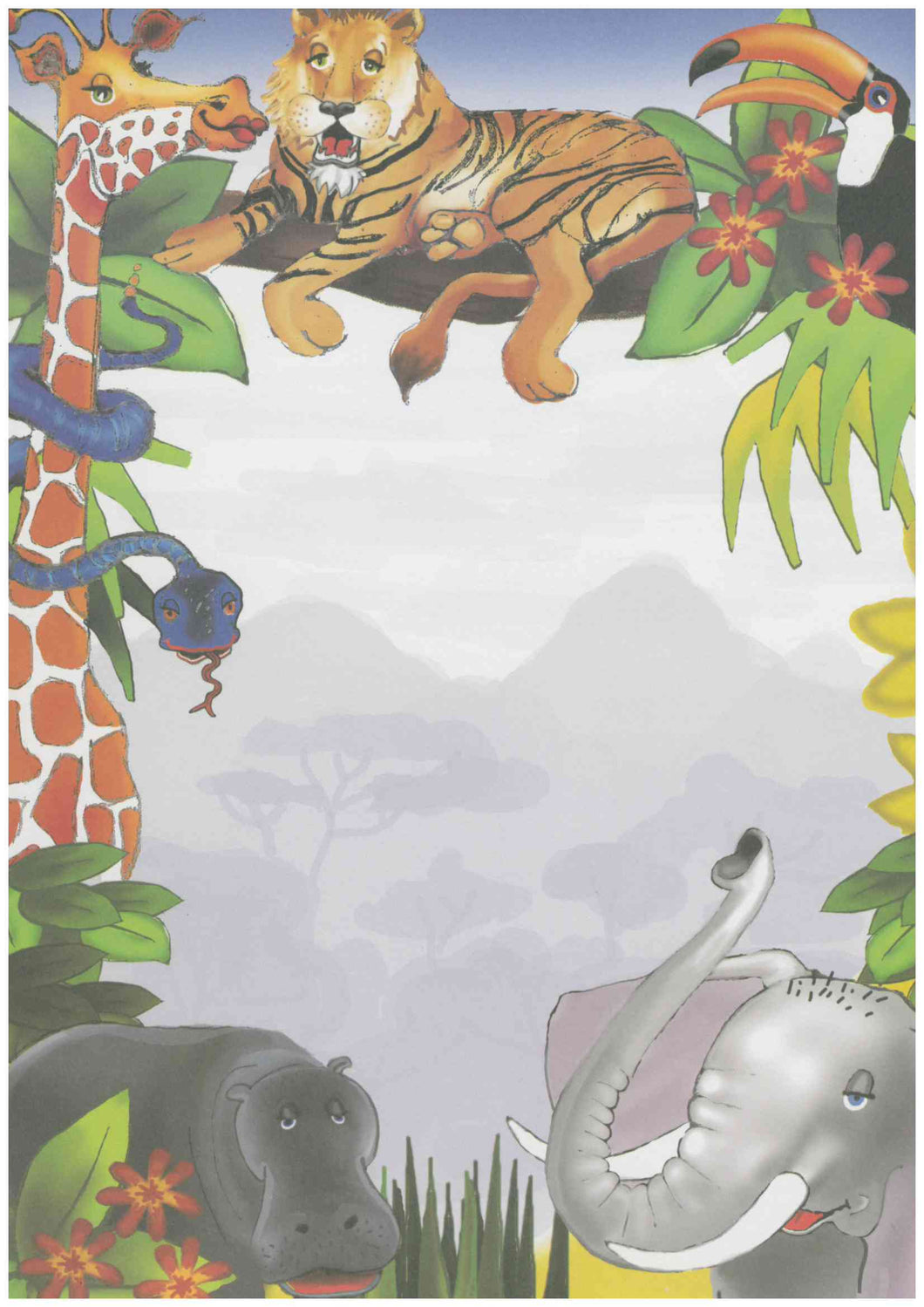 A4 laminated named plaque (Zoo animals)