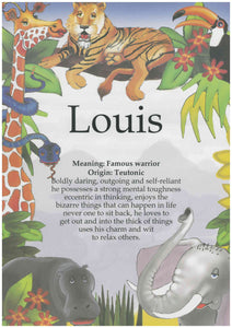 A4 laminated named plaque (Zoo animals)